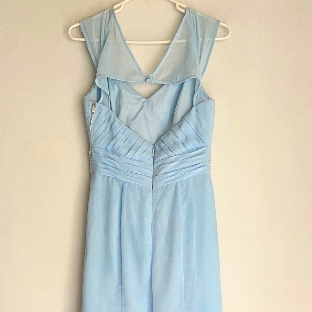 NWT JJ’s House Sky Blue Shoulder Cut Out Back Bridesmaid/Wedding Dress [US 6] - Picture 6 of 12